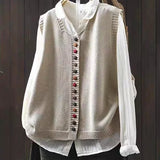 Loose Knit Vest for Women – V-Neck and Short Sleeves