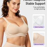Shock-Absorbing Wireless Sports Bra for Fuller Busts