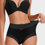Silky High-Waist Seamless Briefs With Scalloped Edges (6 pack)