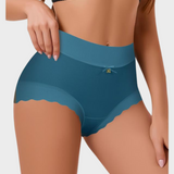 Silky High-Waist Seamless Briefs With Scalloped Edges (6 pack)
