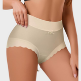 Silky High-Waist Seamless Briefs With Scalloped Edges (6 pack)