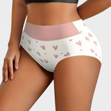Soft Cotton Heart Print High-Waist Panties (6 Pack)