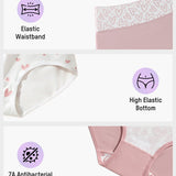 Soft Cotton Heart Print High-Waist Panties (6 Pack)