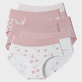 Soft Cotton Heart Print High-Waist Panties (6 Pack)