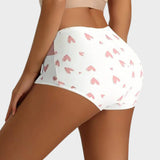Soft Cotton Heart Print High-Waist Panties (6 Pack)