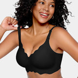 Soft Full Coverage Scalloped Wireless Jelly Bra
