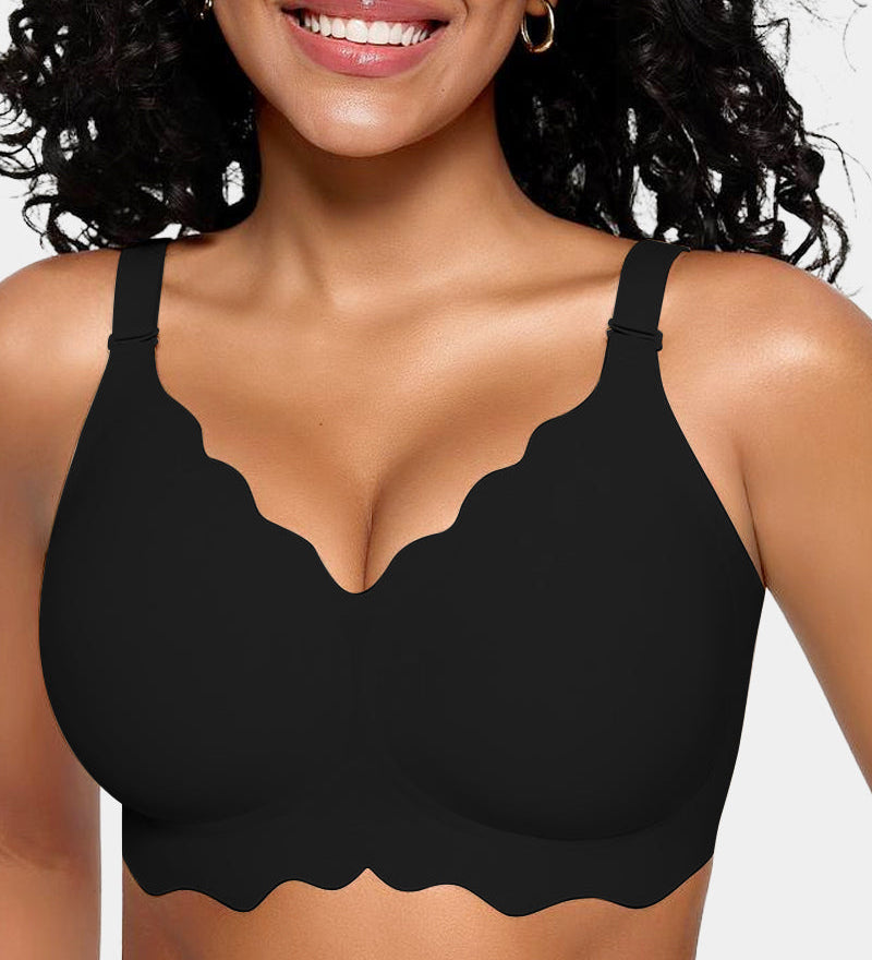 Soft Full Coverage Scalloped Wireless Jelly Bra