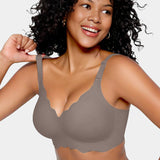 Soft Full Coverage Scalloped Wireless Jelly Bra