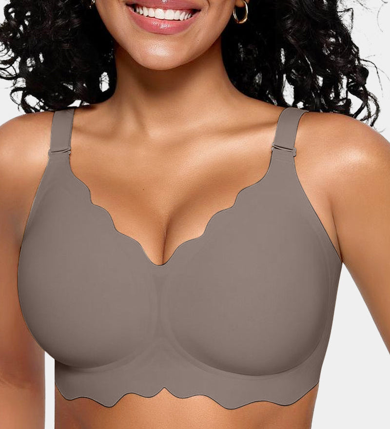 Soft Full Coverage Scalloped Wireless Jelly Bra