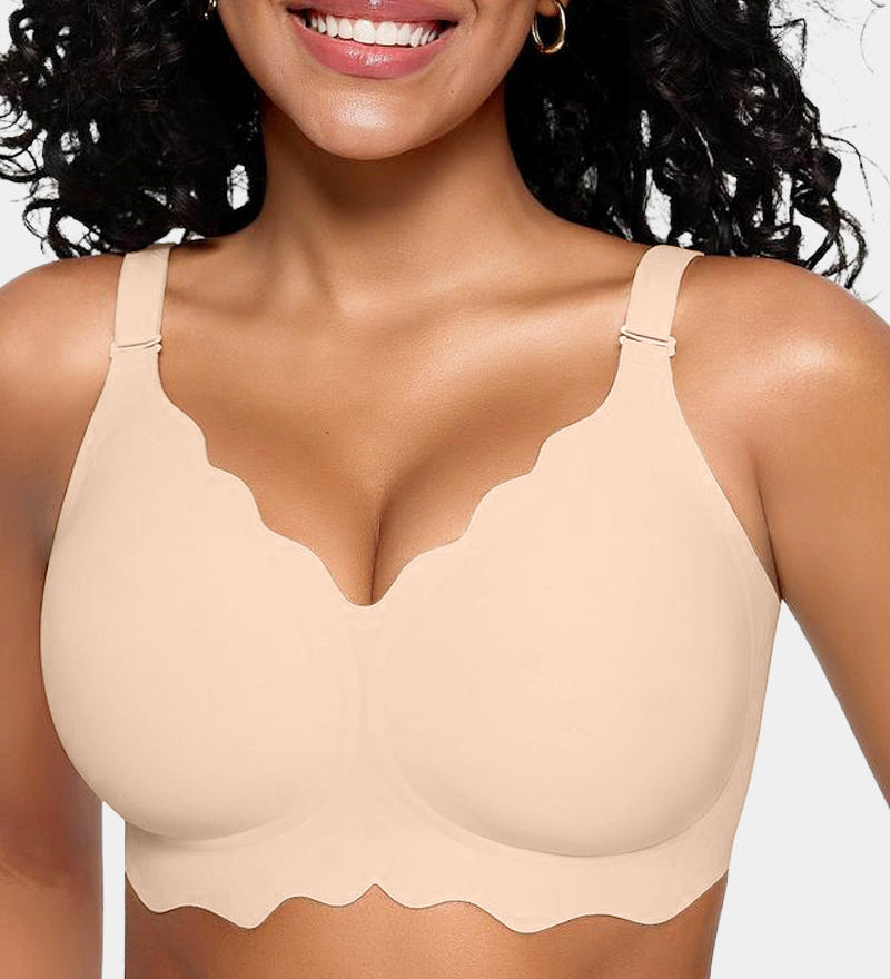 Soft Full Coverage Scalloped Wireless Jelly Bra
