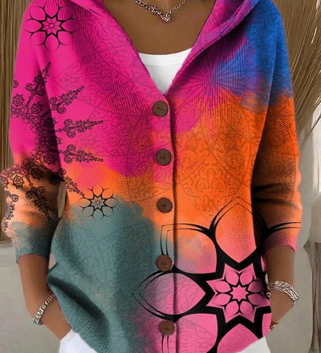 Colomba | Printed Cardigan with Hood
