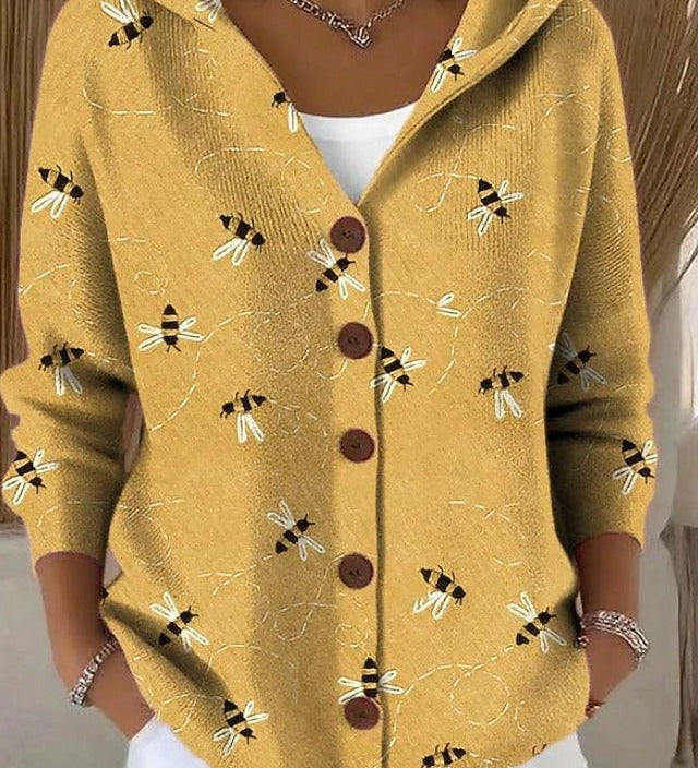 Colomba | Printed Cardigan with Hood