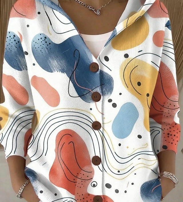 Colomba | Printed Cardigan with Hood