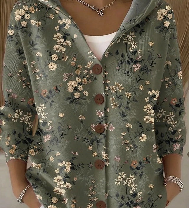 Colomba | Printed Cardigan with Hood