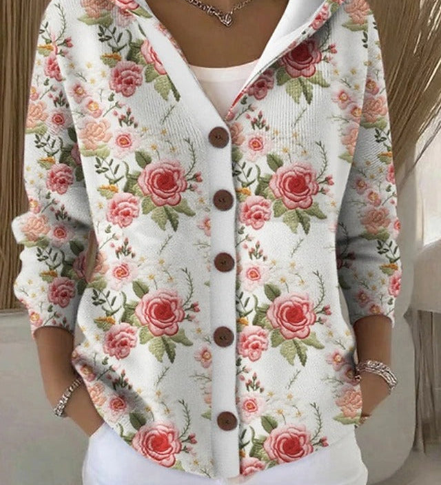 Colomba | Printed Cardigan with Hood