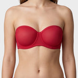 Strapless Mesh Underwire Balconette Bra