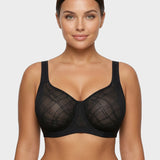 Ultra-Lightweight Full Coverage Cup Jacquard Mesh Comfort Bra