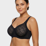 Ultra-Lightweight Full Coverage Cup Jacquard Mesh Comfort Bra