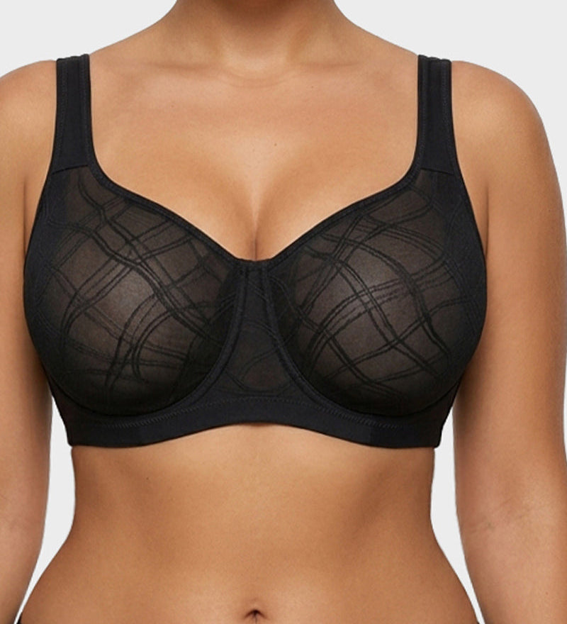 Ultra-Lightweight Full Coverage Cup Jacquard Mesh Comfort Bra