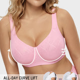 Ultra-Lightweight Full Coverage Cup Jacquard Mesh Comfort Bra