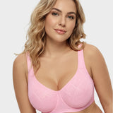 Ultra-Lightweight Full Coverage Cup Jacquard Mesh Comfort Bra