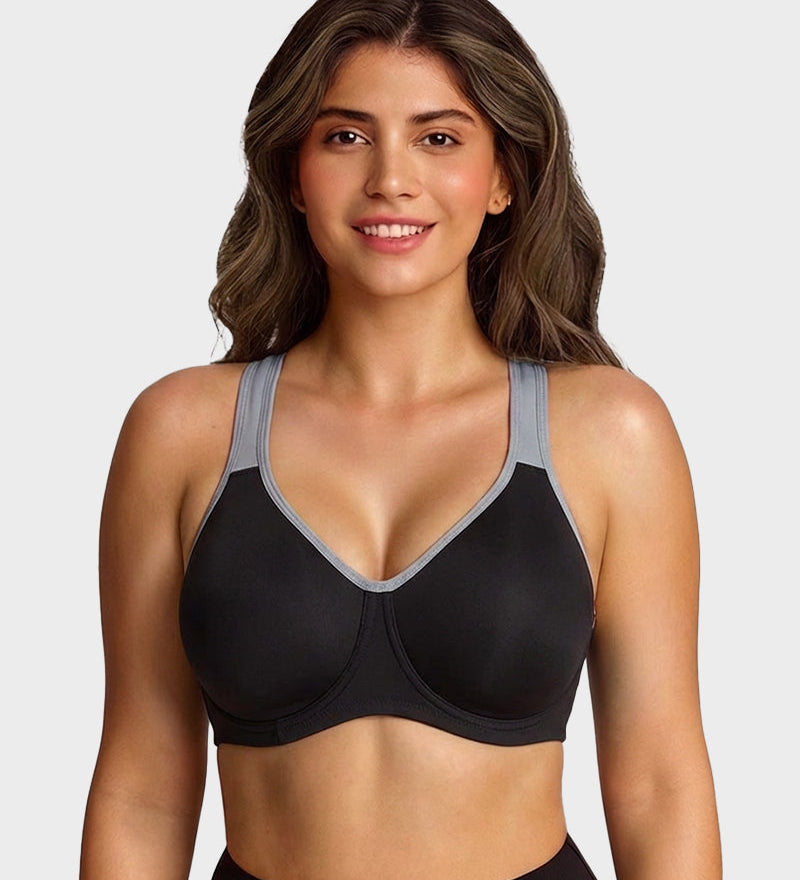 Unlined External Underwire Full Coverage Sports Bra
