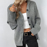 Hooded Cardigan with Drawstring - Vega