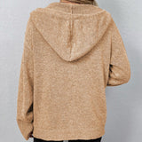 Hooded Cardigan with Drawstring - Vega