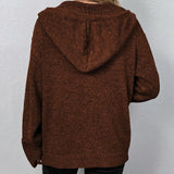 Hooded Cardigan with Drawstring - Vega