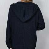 Hooded Cardigan with Drawstring - Vega