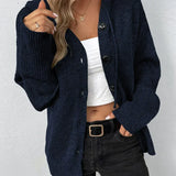 Hooded Cardigan with Drawstring - Vega