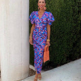 Noor | Midi Dress with Puff Sleeves