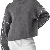 Women's mock neck knit sweater - Modern and soft
