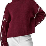 Women's mock neck knit sweater - Modern and soft