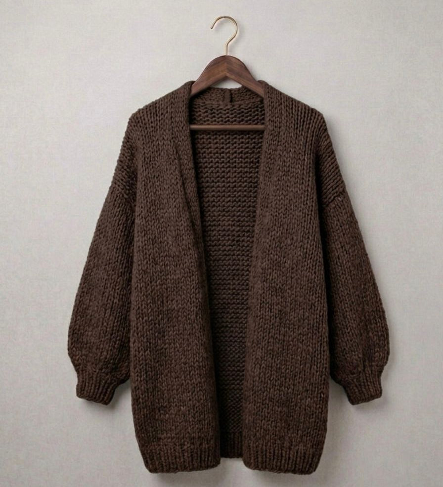 Oversized women's knit cardigan - Soft and relaxed