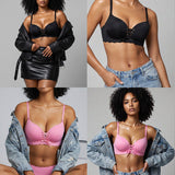 Wireless Front Lace-Up Push-Up Bra