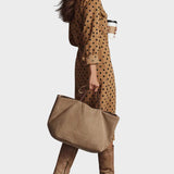 Midi polka dot dress in faux leather
