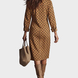 Midi polka dot dress in faux leather