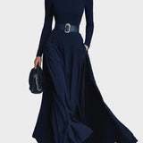 Kornelia - Maxi knitted dress with high collar