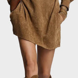 Mini dress with roll neck