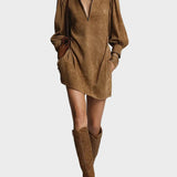 Mini dress with roll neck