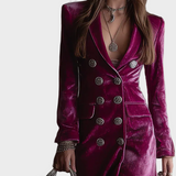 Vera - Velvet Maxi Blazer Dress