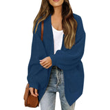 Women's chunky knit coatigan – Comfortable oversized style with lantern sleeves