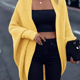 Women's loose batwing-sleeve cardigan - Soft and fluid