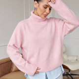 Women's Loose-Fit Solid Knit Sweater – A Casual and Comfortable Style for Every Day