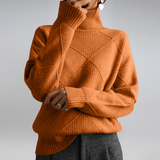 Ribbed Turtleneck Sweater for Women – Casual Knit