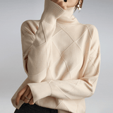 Ribbed Turtleneck Sweater for Women – Casual Knit