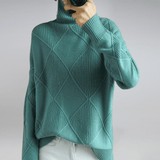Ribbed Turtleneck Sweater for Women – Casual Knit