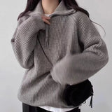 Women's half-zip polo sweater - Sporty and comfortable