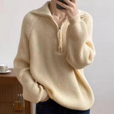 Women's half-zip polo sweater - Sporty and comfortable